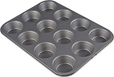12 Cup Muffin Pan Non-Stick Baking Pans Pack of 2