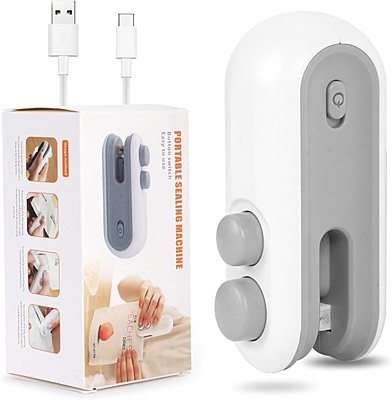 Portable Mini Sealing Machine, 2 in 1 USB Rechargeable Magnetic Heat Sealing & Cutting Pack of 1