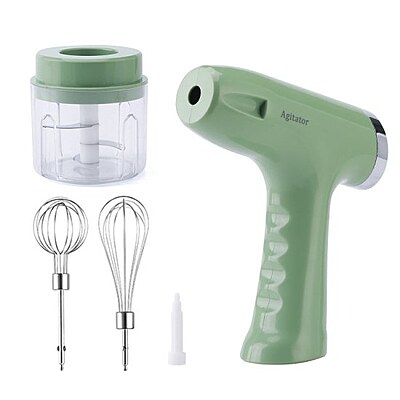 3 in 1 USB Egg Beater, 3 in 1 Wireless Electric Hand Mixer Pack of 1 (Colour: Green/Blue/Pink)