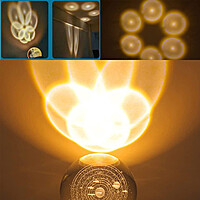 3D Crystal Ball Night Lamp With Wooden Base Pack of 1