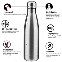 750 ML Stainless Steel Hot and Cold Water Bottle for Office Pack of 1 750 ML Stainless Steel Hot and Cold Water Bottle for Office Pack of 1