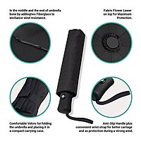 Auto Open Close Travel Umbrella Windproof Pack of 1 (Colour: Black)