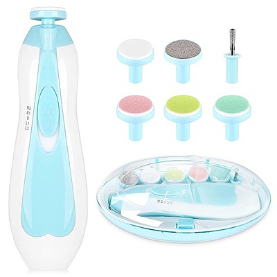 Baby Nail File Electric Trimmer Kit with Light and 5 Grinding Heads Pack of 1