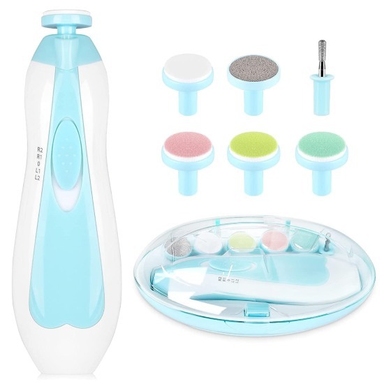 Baby Nail File Electric Trimmer Kit with Light and 5 Grinding Heads Pack of 1 Baby Nail File Electric Trimmer Kit with Light and 5 Grinding Heads Pack of 1