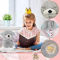 Portable Breathing Teddy Bear Soft Toy with Plush Sound Machine, Pack of 1 (Colour : Grey) Portable Breathing Teddy Bear Soft Toy with Plush Sound Machine, Pack of 1 (Colour : Grey)