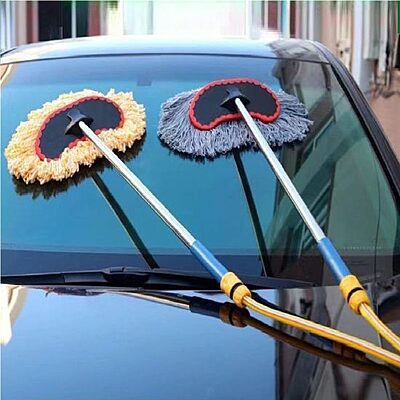 Car Washer Mop With Water Pipe Connector (Pack of 1 : Color of Orange)