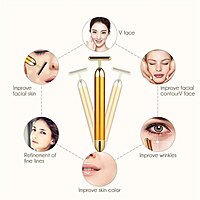 Gold Energy Beauty Bar Electric Vibration Facial Massage Pack of 1 Gold Energy Beauty Bar Electric Vibration Facial Massage Pack of 1