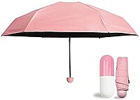 Foldable Mini Capsule Umbrella Pack of 1 (Multicolour)