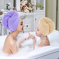 Hair Towel Wrap Absorbent Towel Hair-Drying Quick Dry Pack of 3 Hair Towel Wrap Absorbent Towel Hair-Drying Quick Dry Pack of 3