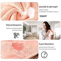 Hair Towel Wrap Absorbent Towel Hair-Drying Quick Dry Pack of 3 Hair Towel Wrap Absorbent Towel Hair-Drying Quick Dry Pack of 3