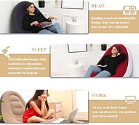Inflatable Recliner Chair Sofa with Footrest Pack of 1 (Colour:Beige)