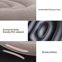 Inflatable Recliner Chair Sofa with Footrest Pack of 1 (Colour:Beige)