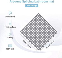 Interlocking mat for Bathroom Floor Shower Room Pack of 4