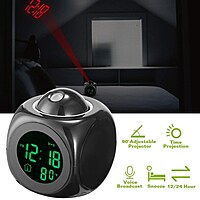 Plastic Digital LCD Screen Snooze Projector Alarm Clock Pack of 1 Plastic Digital LCD Screen Snooze Projector Alarm Clock Pack of 1