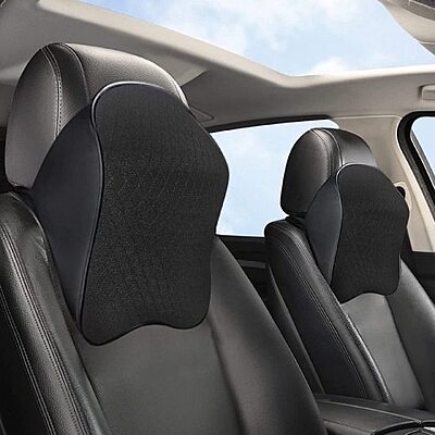 Ultimate Car Seat Headrest Neck Rest Cushion Pillow Pack of 1 (Colour:Black)