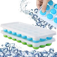 21 Cavity Round Ice Tray Set Pop Up Ice Cube Trays for Freezer with Lid Pack of 2 21 Cavity Round Ice Tray Set Pop Up Ice Cube Trays for Freezer with Lid Pack of 2