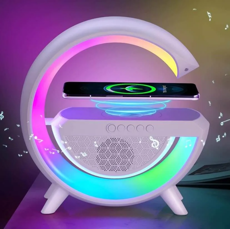 RGB Night mood LED Lamp Bluetooth Speaker with Wireless Charger Pack of 1 RGB Night mood LED Lamp Bluetooth Speaker with Wireless Charger Pack of 1