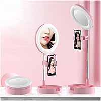 LED Desktop Makeup Mirror Selfie Light Ring Lamp Pack of 1 (Colour: Pink) LED Desktop Makeup Mirror Selfie Light Ring Lamp Pack of 1 (Colour: Pink)