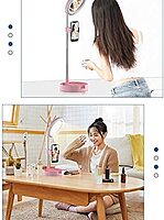 LED Desktop Makeup Mirror Selfie Light Ring Lamp Pack of 1 (Colour: Pink) LED Desktop Makeup Mirror Selfie Light Ring Lamp Pack of 1 (Colour: Pink)