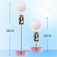 LED Desktop Makeup Mirror Selfie Light Ring Lamp Pack of 1 (Colour: Pink) LED Desktop Makeup Mirror Selfie Light Ring Lamp Pack of 1 (Colour: Pink)